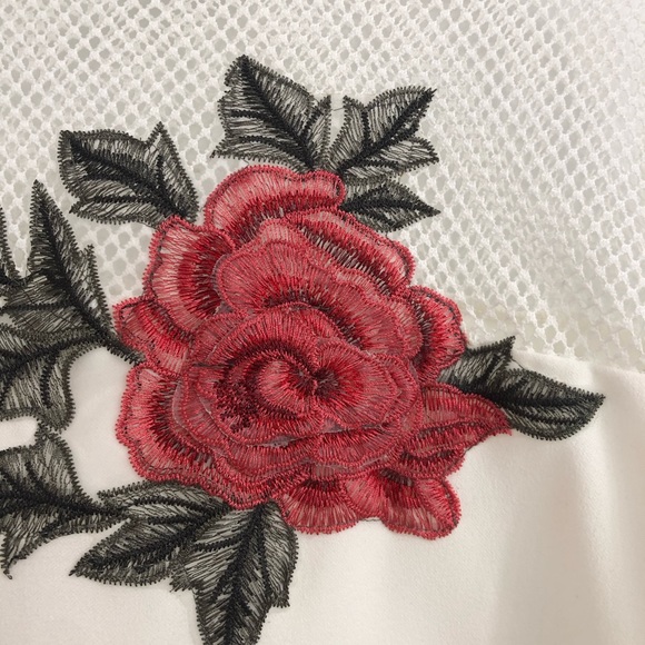 White Cropped Mesh Top - Picture 2 of 5